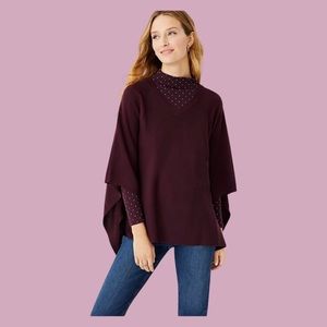 V Neck Poncho Oversized ANN TAYLOR
